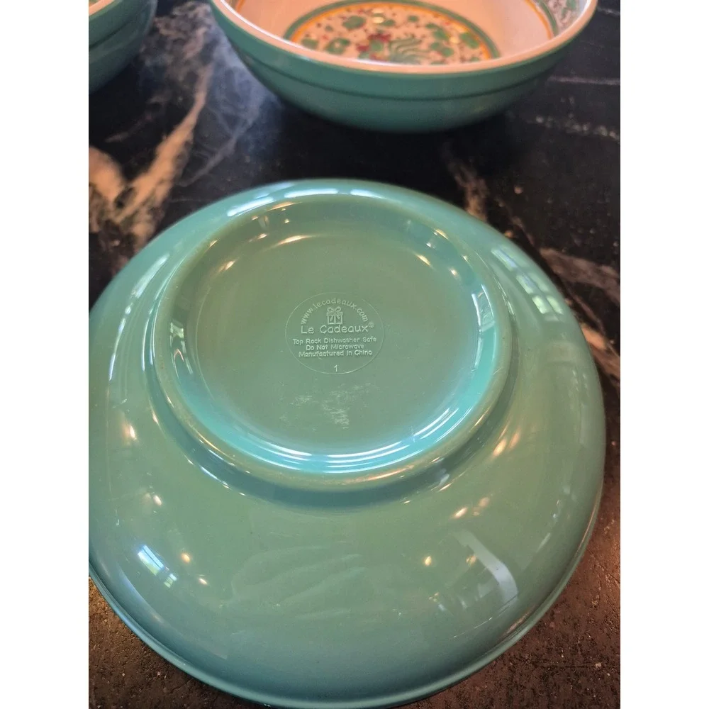 Le Cadeaux Rooster Cereal Bowls Set of 9 7.5